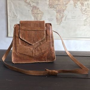 Vintage 1930’s Handmade Lizardskin + Leather Bag